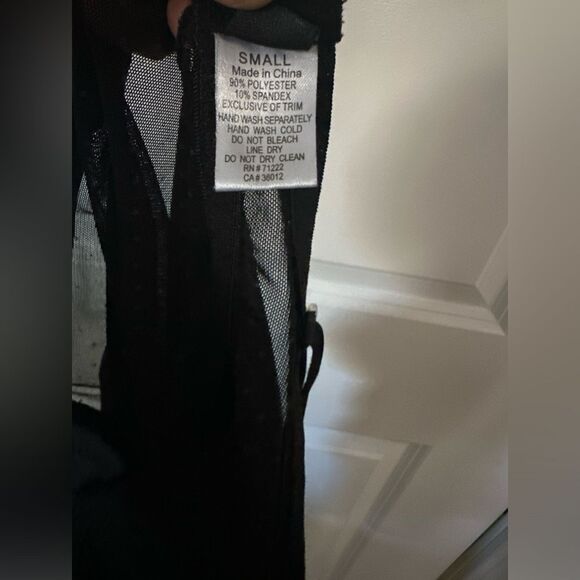 Rampage Intimates Black With Pink Polka Dots Sheer Top Size Small - Picture 6 of 10